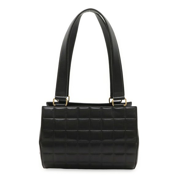CHANEL Chocobar Coco Mark Shoulder Bag in Black Lambskin - Picture 1 of 10
